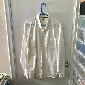 Unisex White Uniqlo Button-Down Shirt - Size XL